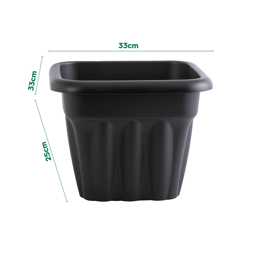 Pack of 2 x 33cm Vista Small Square Plastic Garden Planters-Wham-Plastic Box Shop