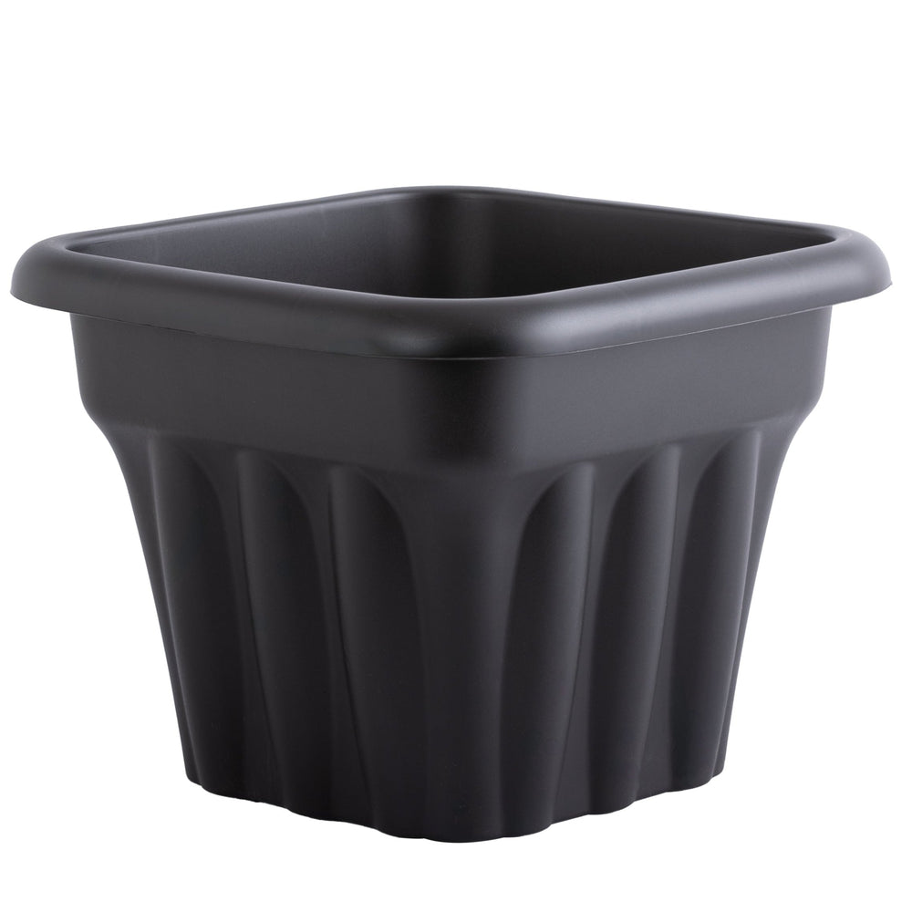Pack of 2 x 33cm Vista Small Square Plastic Garden Planters-Wham-Slate-WM33VSP2SL-Plastic Box Shop