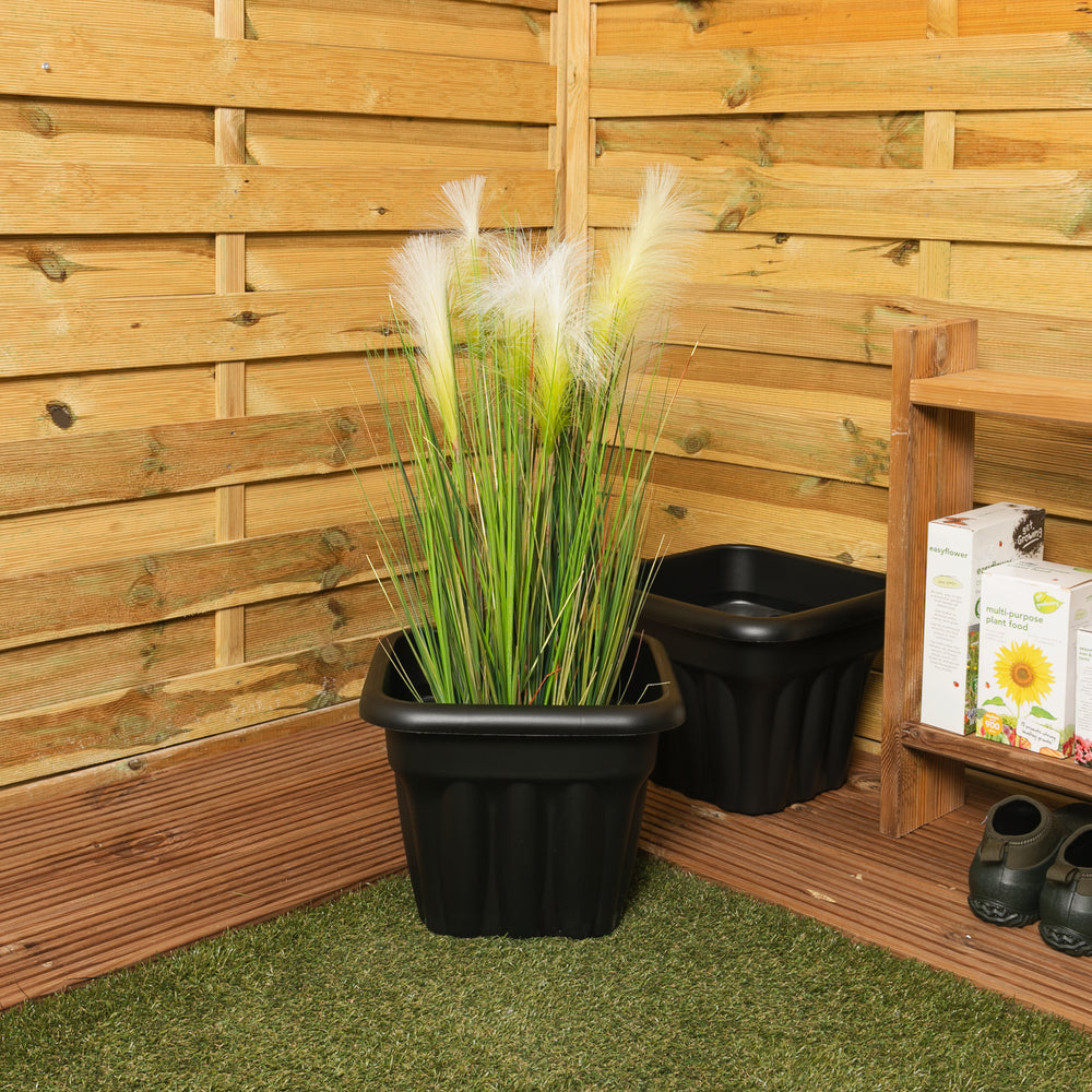 Pack of 2 x 33cm Vista Small Square Plastic Garden Planters-Wham-Plastic Box Shop