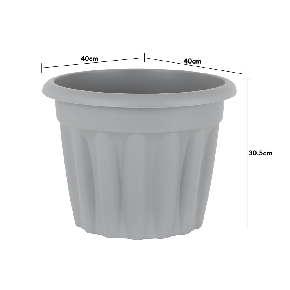 SINGLE - 40cm Vista Medium Round Plastic Plant Pot-Wham-Plastic Box Shop