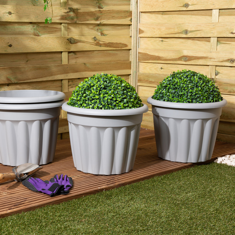SINGLE - 40cm Vista Medium Round Plastic Plant Pot-Wham-Plastic Box Shop