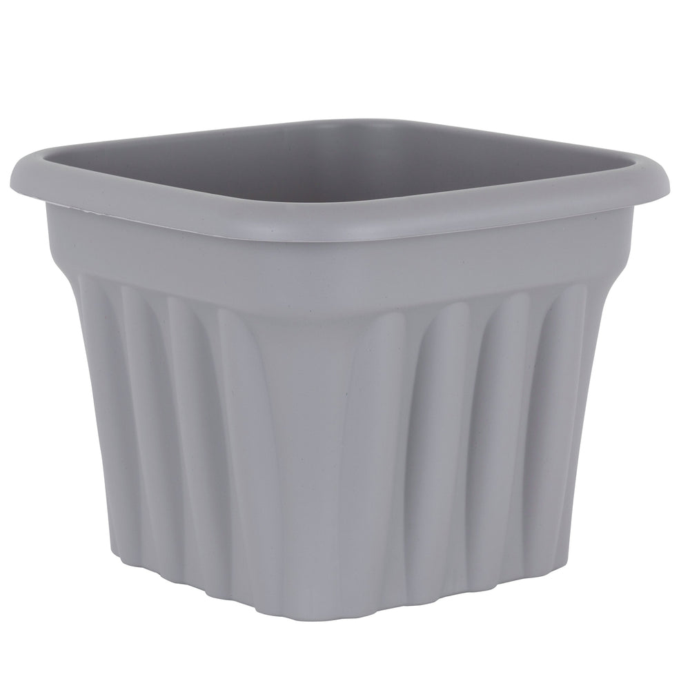 Pack of 2 x 40cm Vista Medium Square Plastic Planters-Wham-Upcycled Grey-WM40VSP2UG-Plastic Box Shop