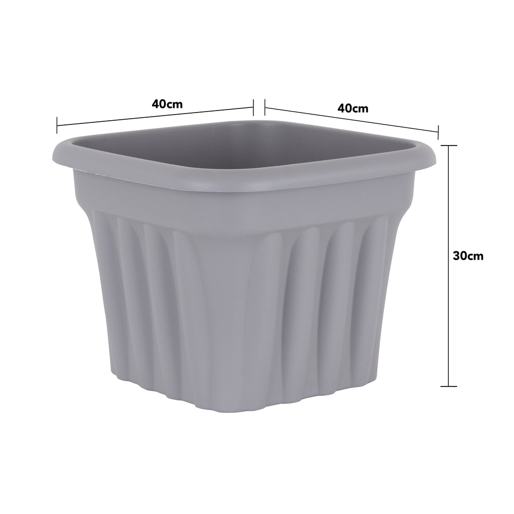 SINGLE - 40cm Vista Medium Square Plastic Planter-Wham-Plastic Box Shop