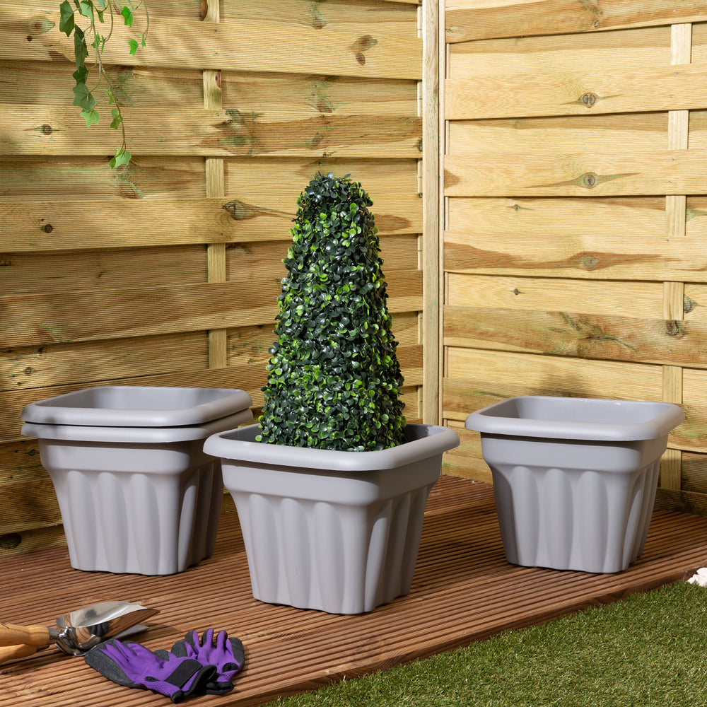 SINGLE - 40cm Vista Medium Square Plastic Planter-Wham-Plastic Box Shop