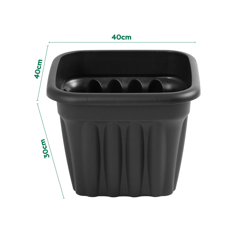 Pack of 2 x 40cm Vista Medium Square Plastic Planters-Wham-Plastic Box Shop