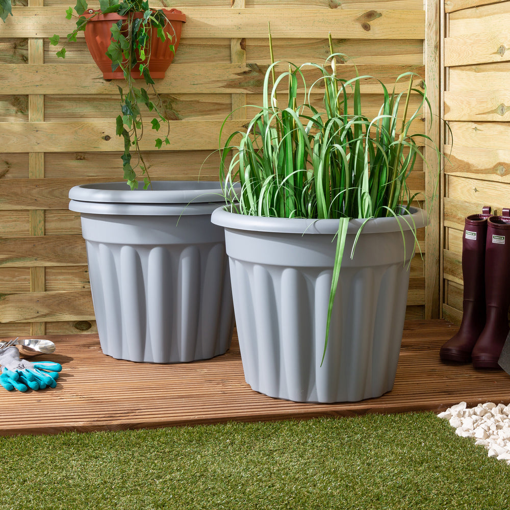 SINGLE- 50cm Vista Large Round Plastic Plant Pot-Wham-Plastic Box Shop