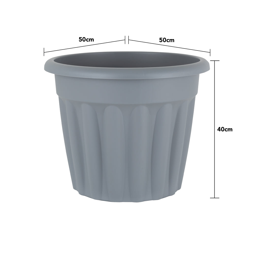 SINGLE- 50cm Vista Large Round Plastic Plant Pot-Wham-Plastic Box Shop