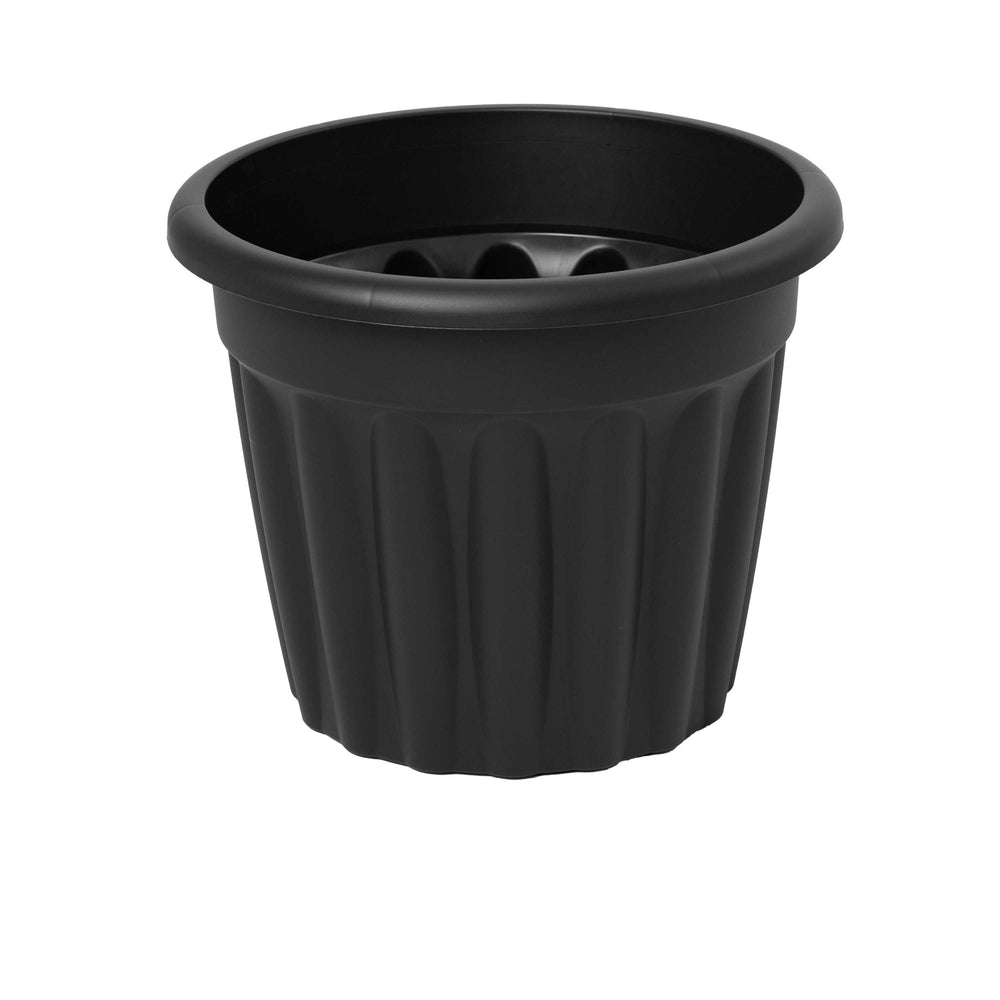 Pack of 2 x 50cm Vista Large Round Plastic Plant Pots-Wham-Slate-WM50VRP2SL-Plastic Box Shop