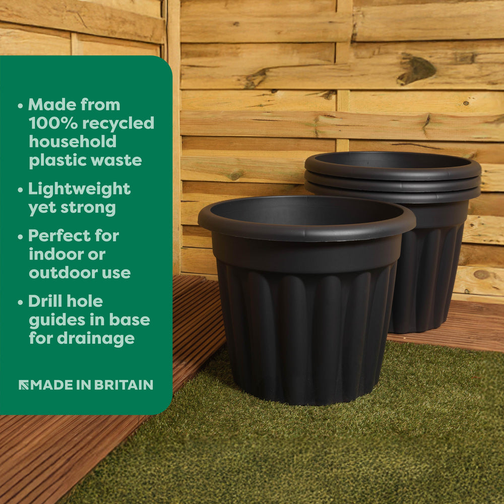 Pack of 2 x 50cm Vista Large Round Plastic Plant Pots-Wham-Plastic Box Shop