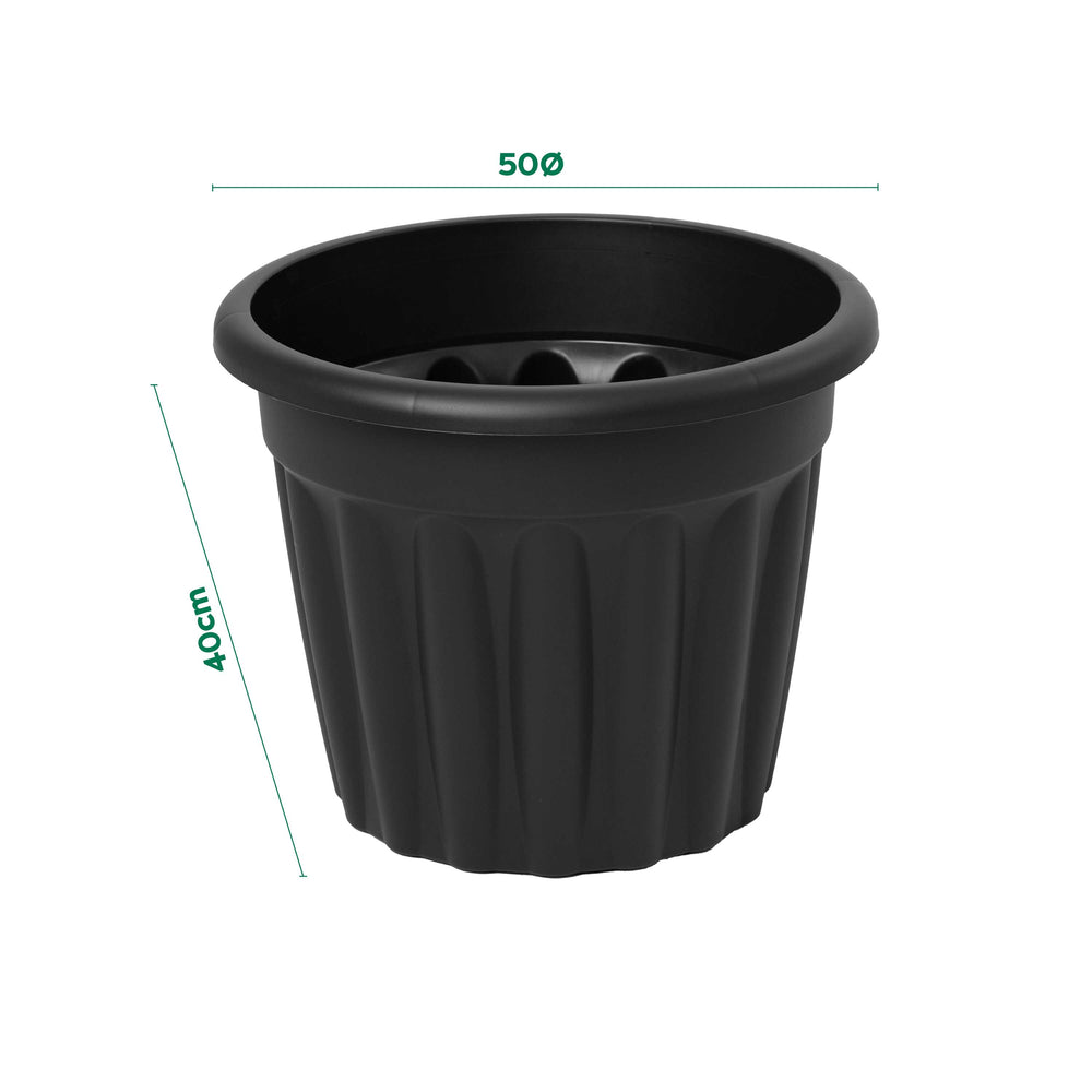 Pack of 2 x 50cm Vista Large Round Plastic Plant Pots-Wham-Plastic Box Shop