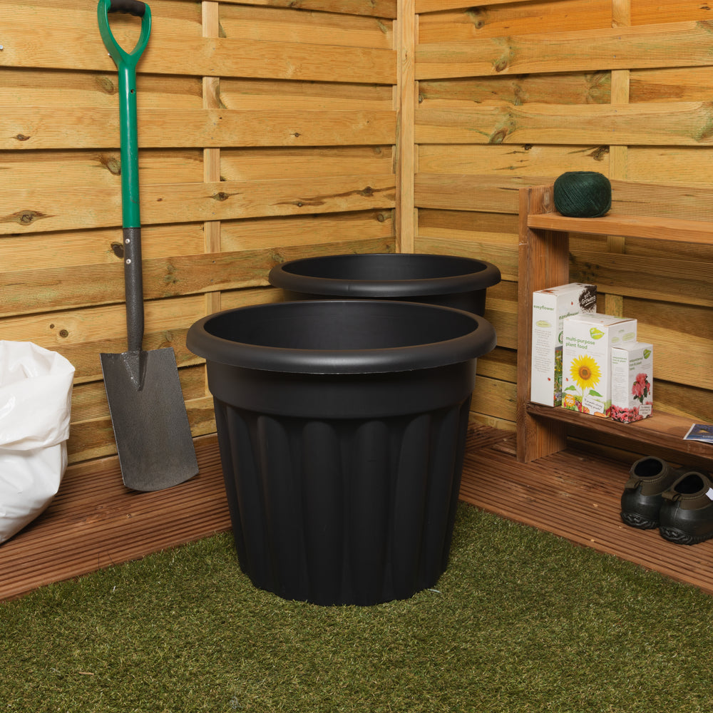 Pack of 2 x 50cm Vista Large Round Plastic Plant Pots-Wham-Plastic Box Shop