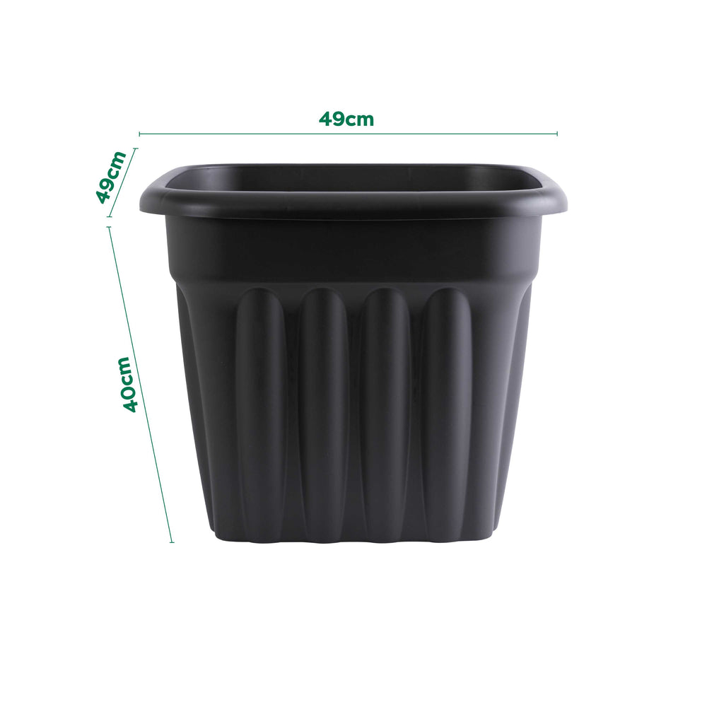 Pack of 2 x 49cm Vista Large Square Plastic Planter-Wham-Plastic Box Shop