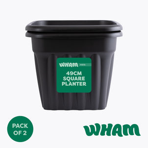 Pack of 2 x 49cm Vista Large Square Plastic Planter-Wham-Plastic Box Shop