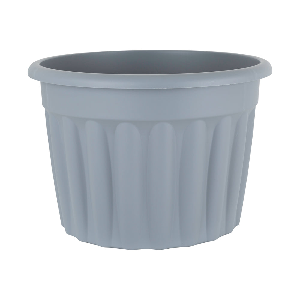Pack of 2 x 60cm Vista Extra Large Round Plastic Plant Pots-Wham-Upcycled Grey-WM60VRP2UG-Plastic Box Shop