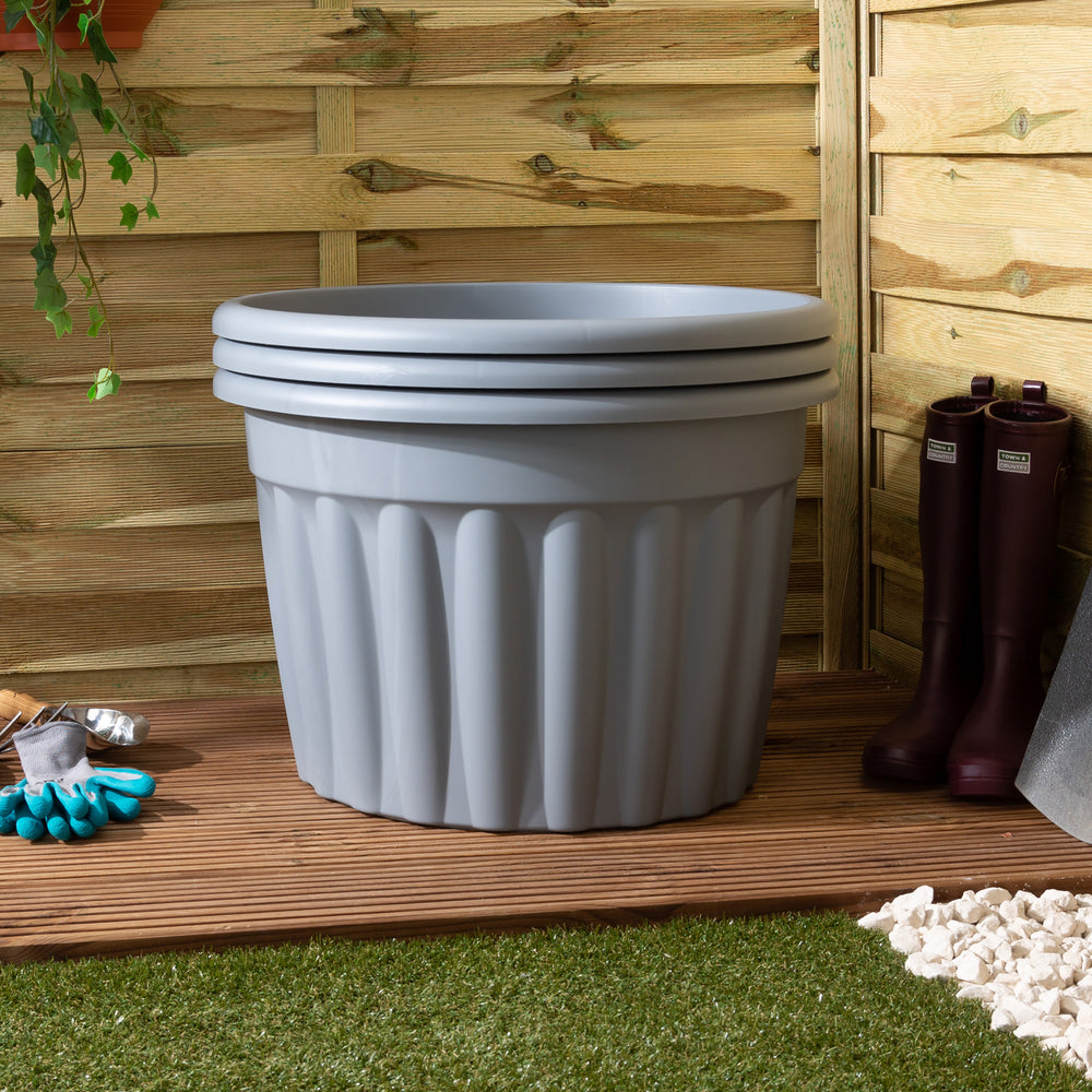 Pack of 2 x 60cm Vista Extra Large Round Plastic Plant Pots-Wham-Plastic Box Shop