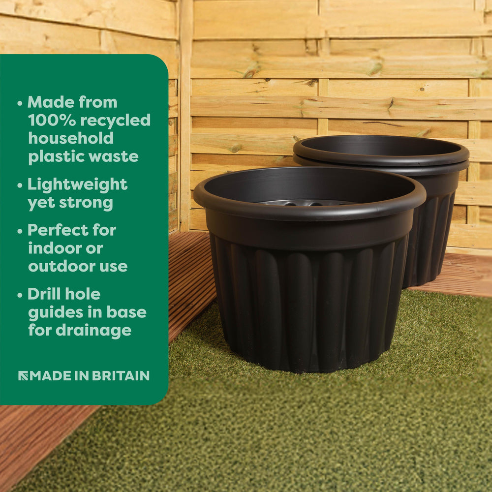 Pack of 2 x 60cm Vista Extra Large Round Plastic Plant Pots-Wham-Plastic Box Shop