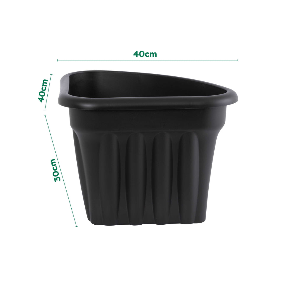 Pack of 2 x Vista 40cm Corner Plastic Planters-Wham-Plastic Box Shop