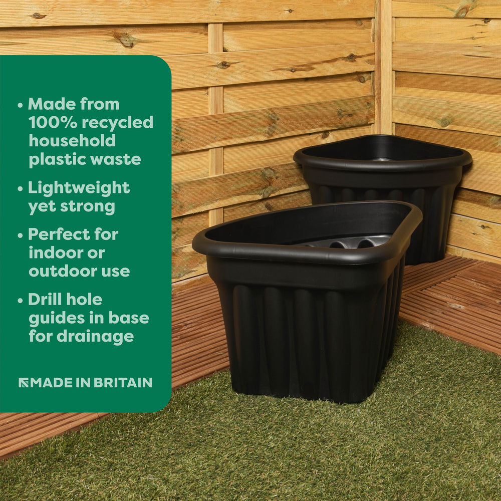 Pack of 2 x Vista 40cm Corner Plastic Planters-Wham-Plastic Box Shop