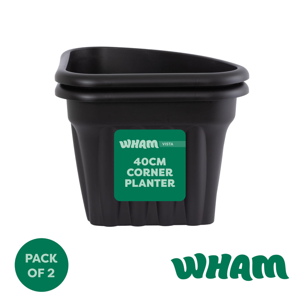 Pack of 2 x Vista 40cm Corner Plastic Planters-Wham-Plastic Box Shop