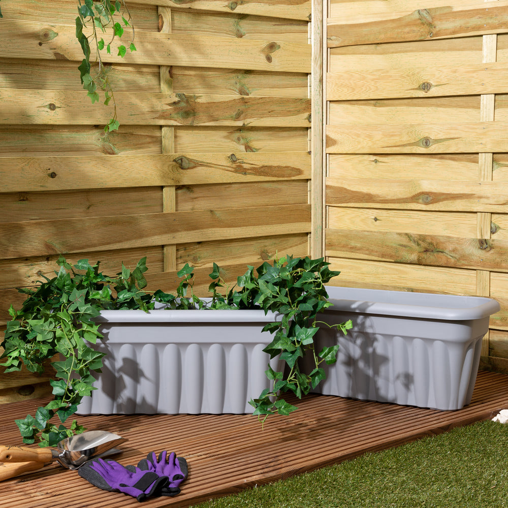 SINGLE- 60cm Vista Rectangular Plastic Trough Planter-Wham-Plastic Box Shop