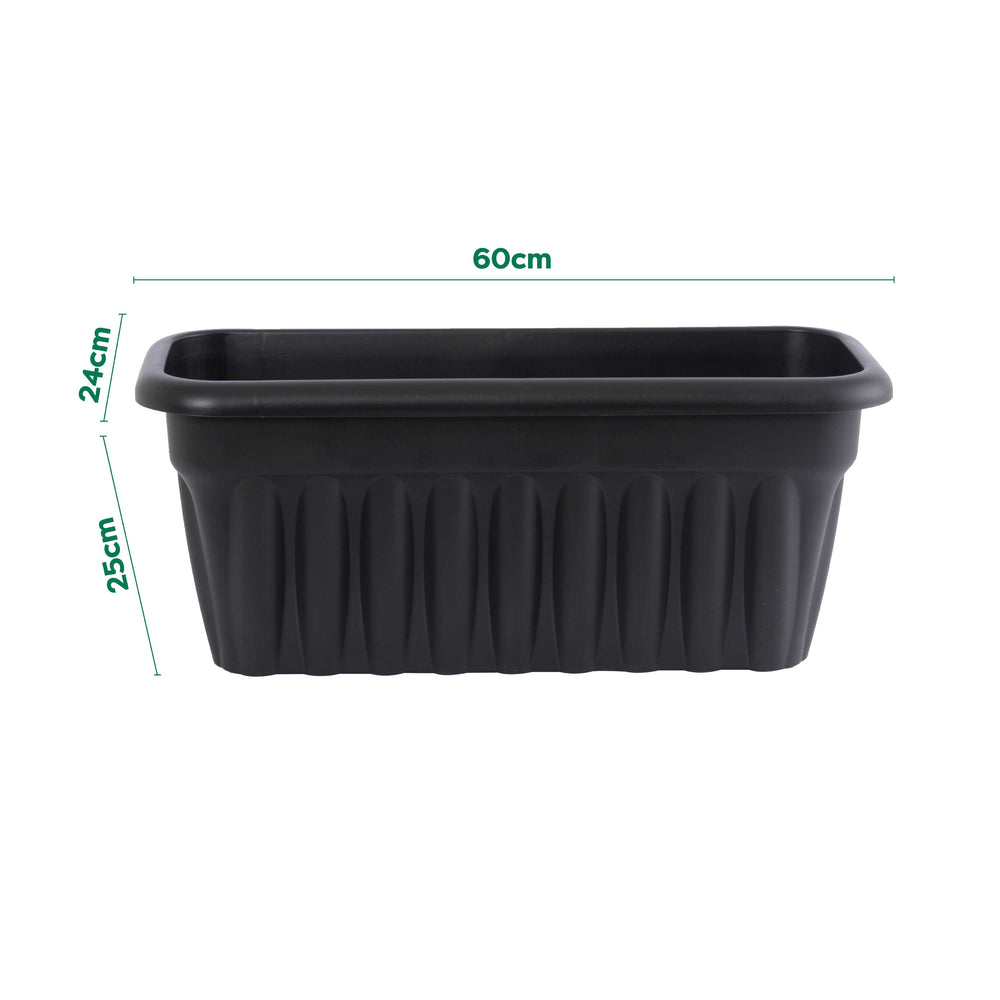 Pack of 2 x 60cm Vista Rectangular Plastic Trough Planters-Wham-Plastic Box Shop