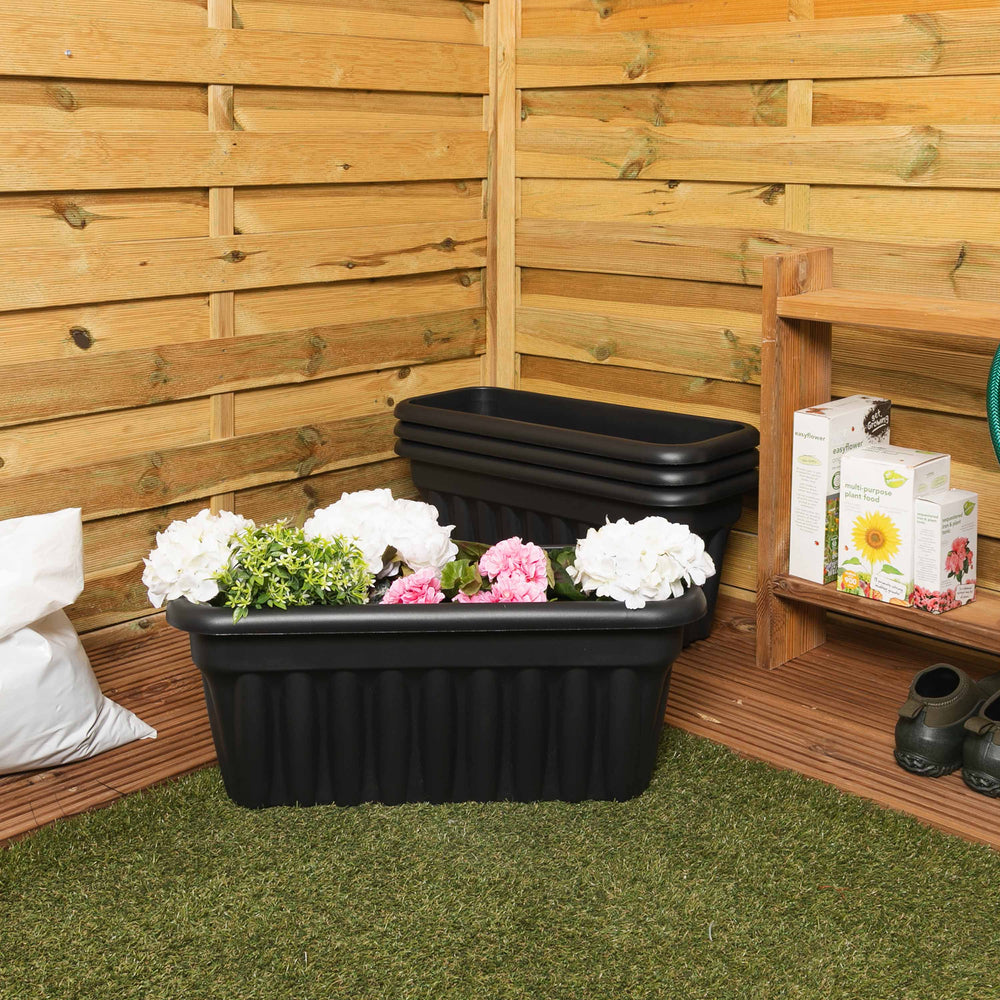 Pack of 2 x 60cm Vista Rectangular Plastic Trough Planters-Wham-Plastic Box Shop