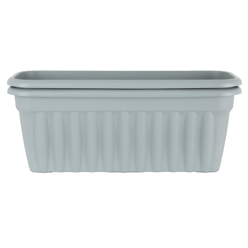 Pack of 2 x 80cm Vista Extra Large Rectangular Plastic Trough Planters-Wham-Upcycled Grey-WM80VTP2UG-Plastic Box Shop