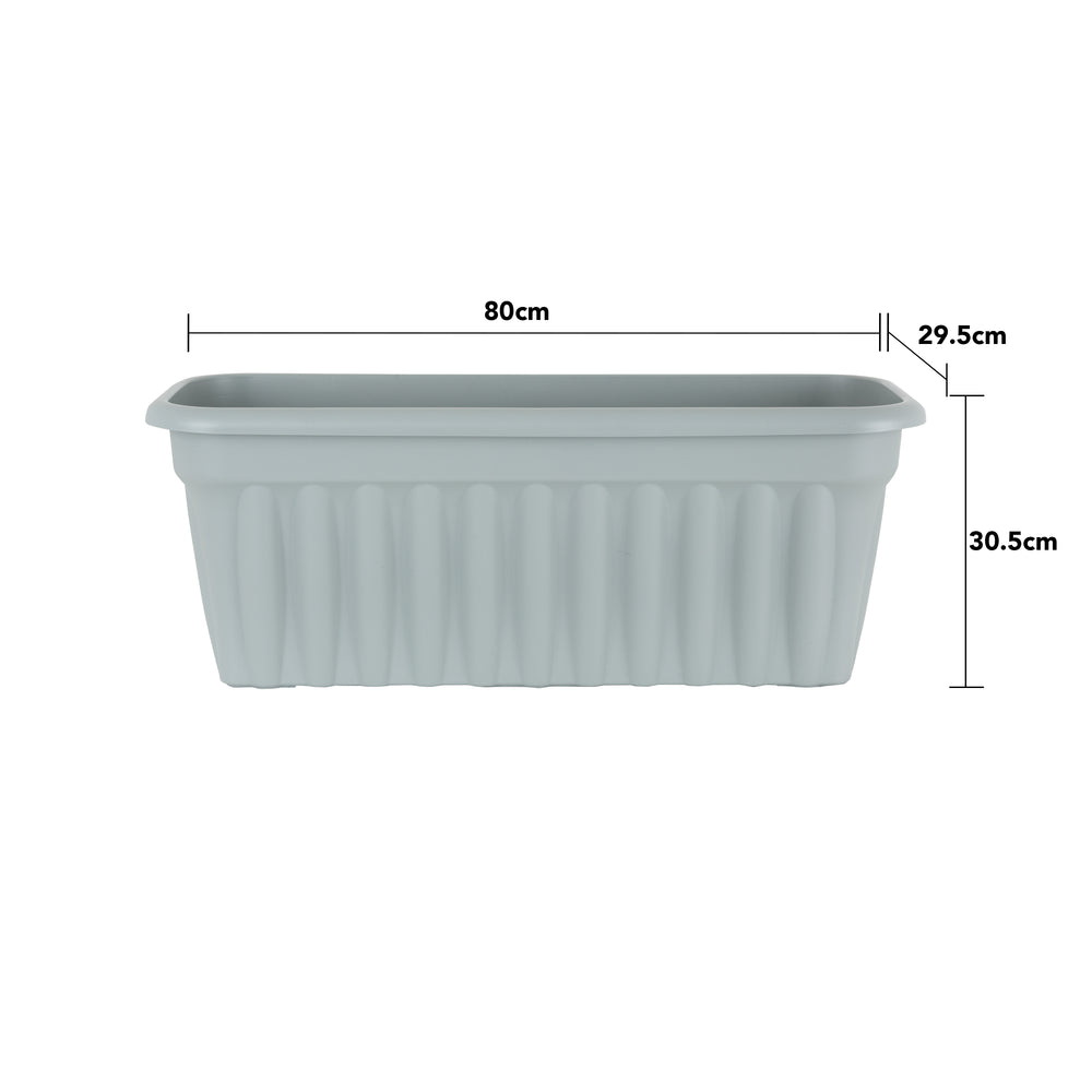 SINGLE- 80cm Vista Extra Large Long Rectangular Plastic Trough Planter-Wham-Plastic Box Shop