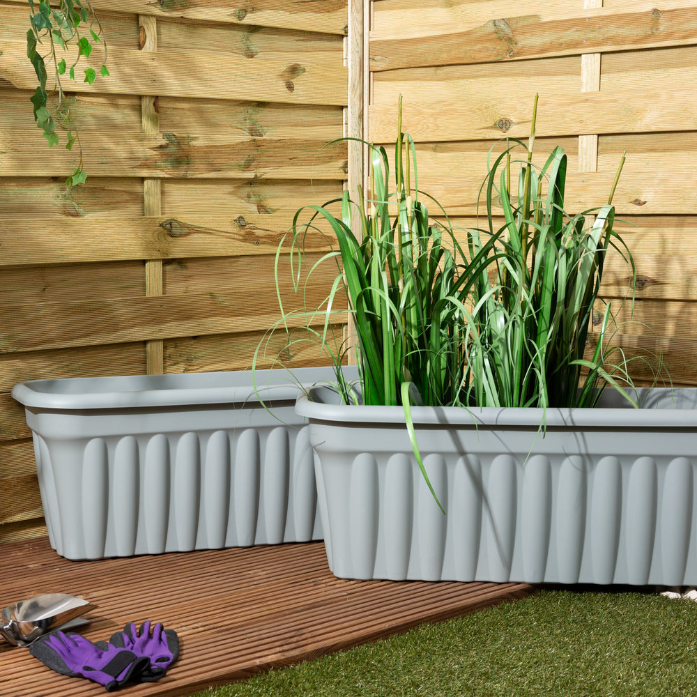 SINGLE- 80cm Vista Extra Large Long Rectangular Plastic Trough Planter-Wham-Plastic Box Shop