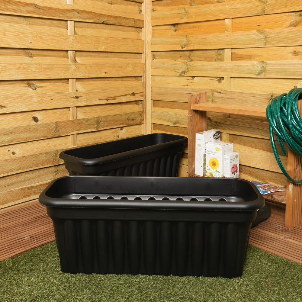 Pack of 2 x 80cm Vista Extra Large Rectangular Plastic Trough Planters-Wham-Plastic Box Shop