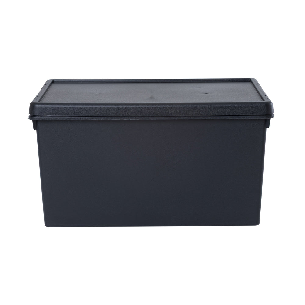 Wham Bam 96 Litre Heavy Duty Recycled Plastic Storage Box with Lid - Black-Wham-Plastic Box Shop