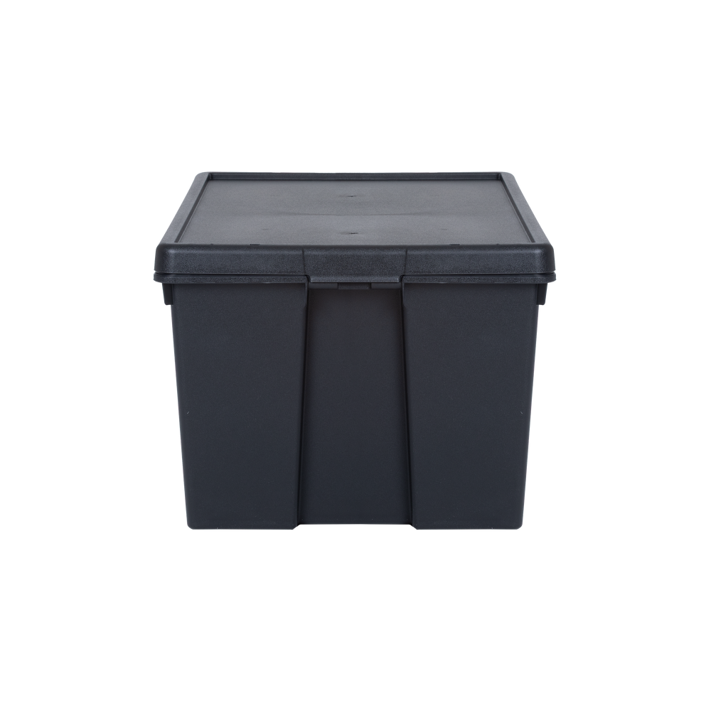 Wham Bam 96 Litre Heavy Duty Recycled Plastic Storage Box with Lid - Black-Wham-Plastic Box Shop