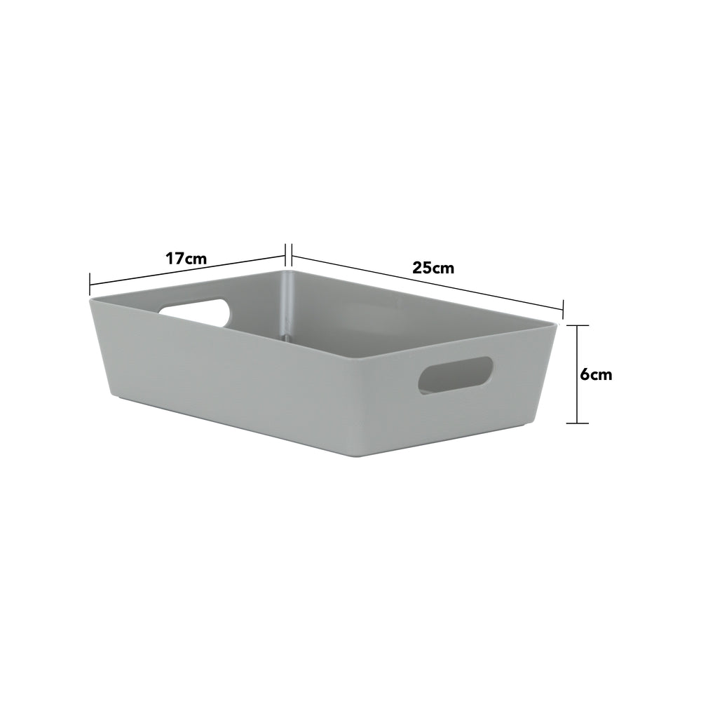 2 Litre Textured Grey Plastic Storage Basket – Wham Studio-Wham-Plastic Box Shop