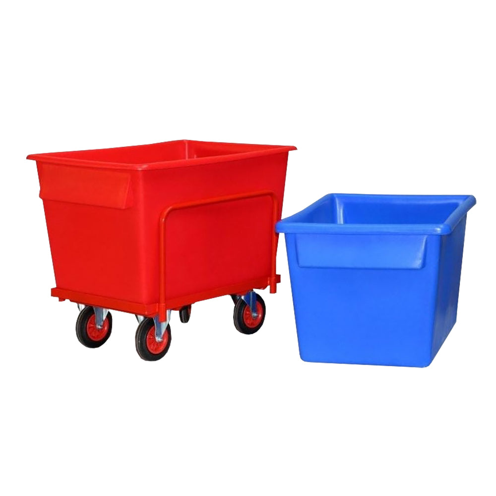 370 Litre Steel Frame with 8" Rubber Castors-EX-Red-EXOC0105R-Plastic Box Shop