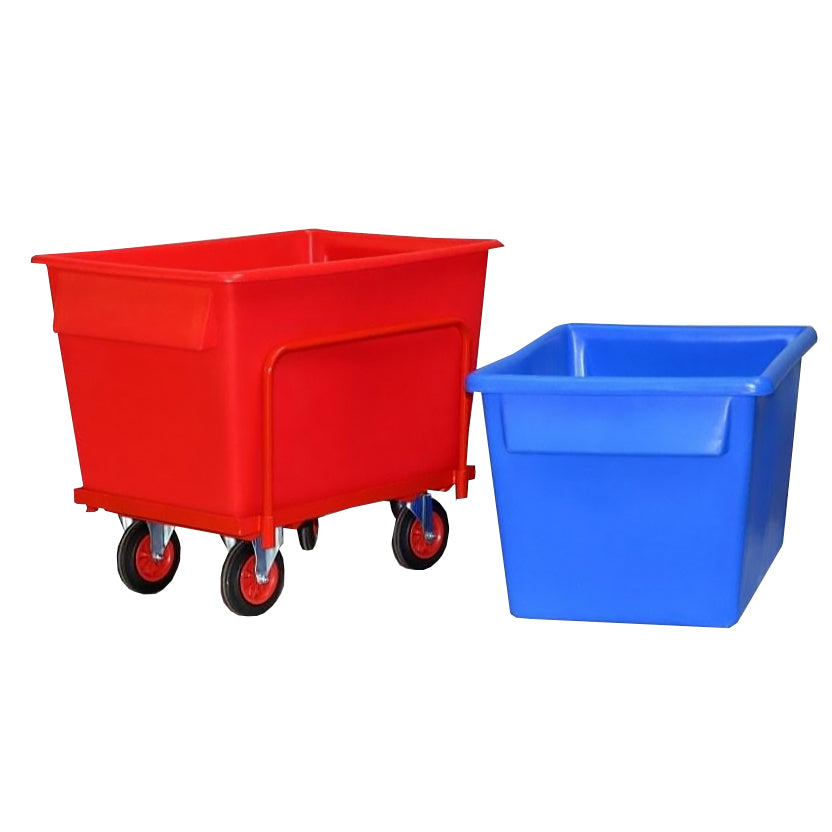 540 Litre Steel Frame with 8" rubber castors-EX-Red-EXOC0211R-Plastic Box Shop
