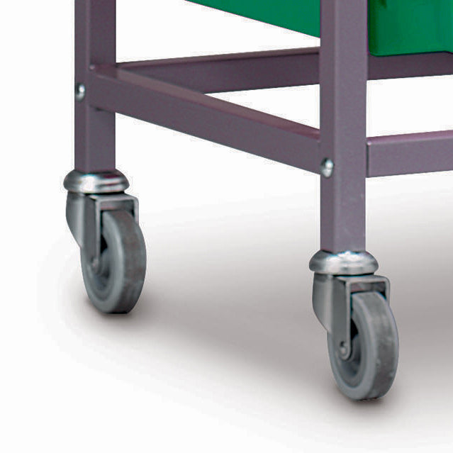 Set of 4 100mm metal castors-Gratnells-Plastic Box Shop