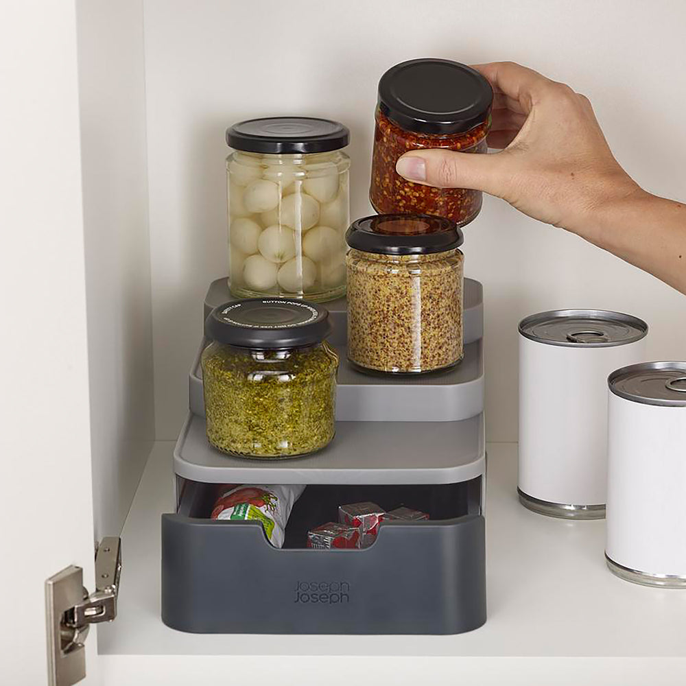 CupboardStore Compact Tiered Organiser-Joseph Joseph-Plastic Box Shop