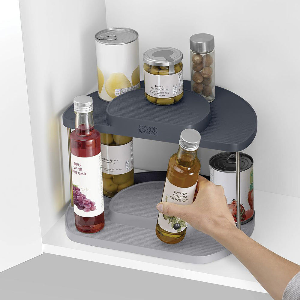 CupboardStore 2 Tier Rotating Organiser-Joseph Joseph-Plastic Box Shop
