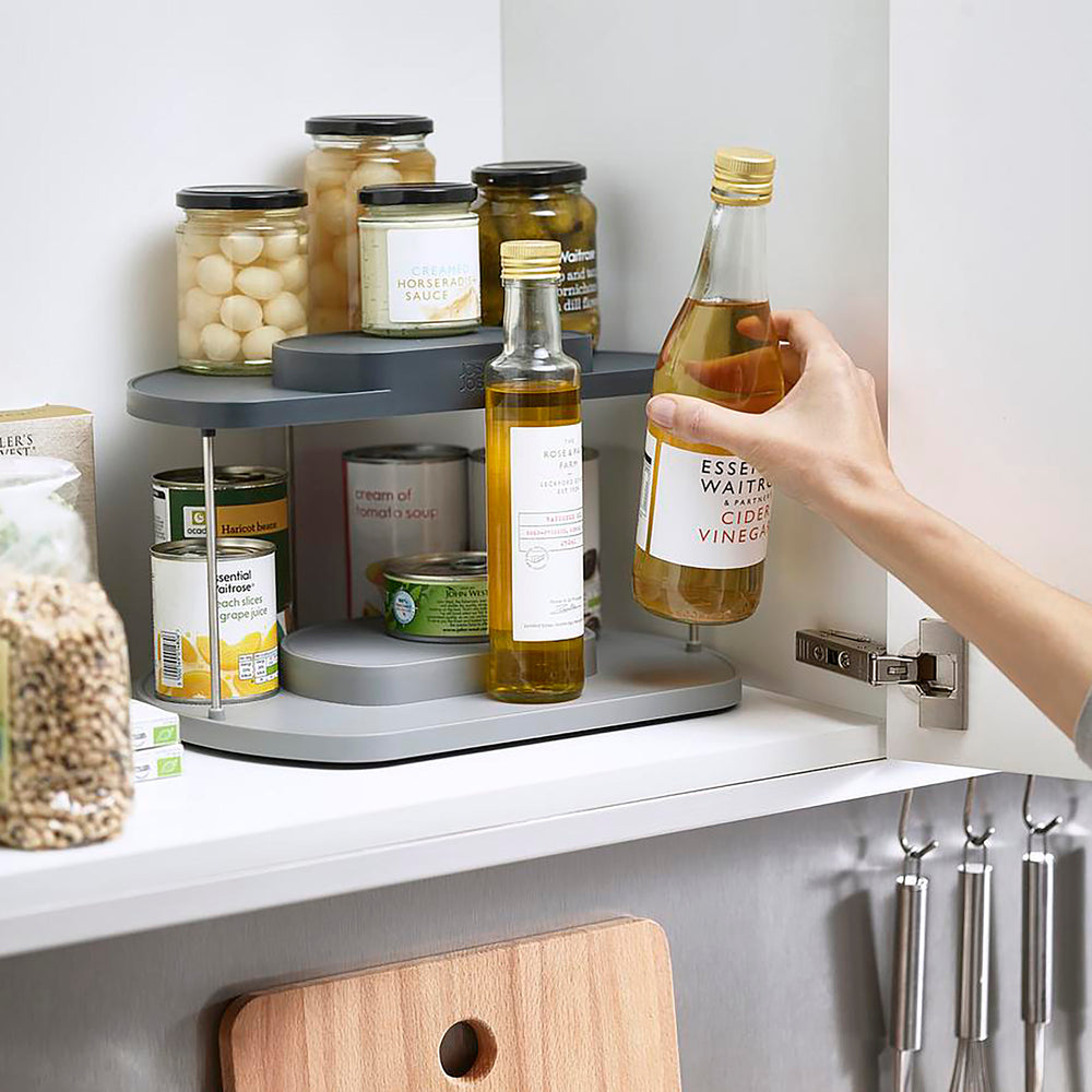 CupboardStore 2 Tier Rotating Organiser-Joseph Joseph-Plastic Box Shop