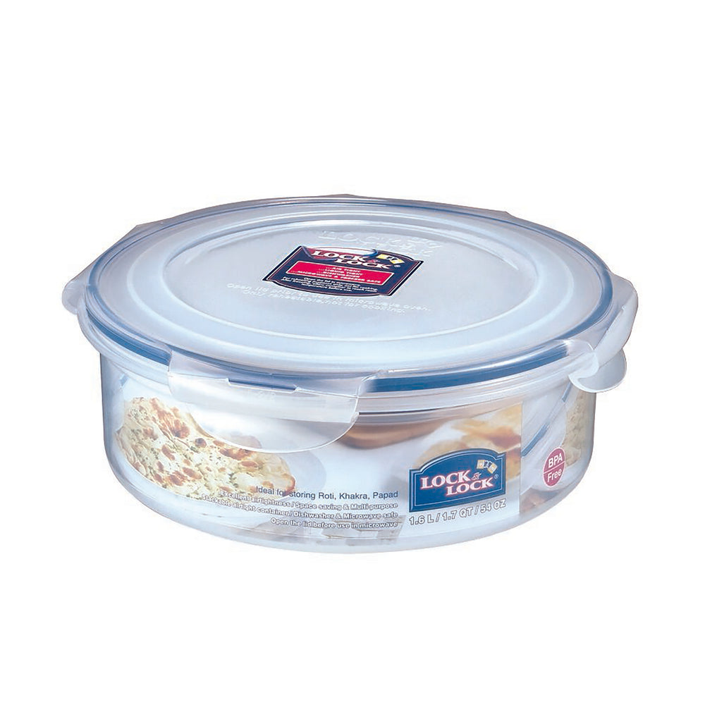 Lock & Lock 1.6 Litre Clear Round Food Storage Box with Lid-Lock & Lock-Plastic Box Shop
