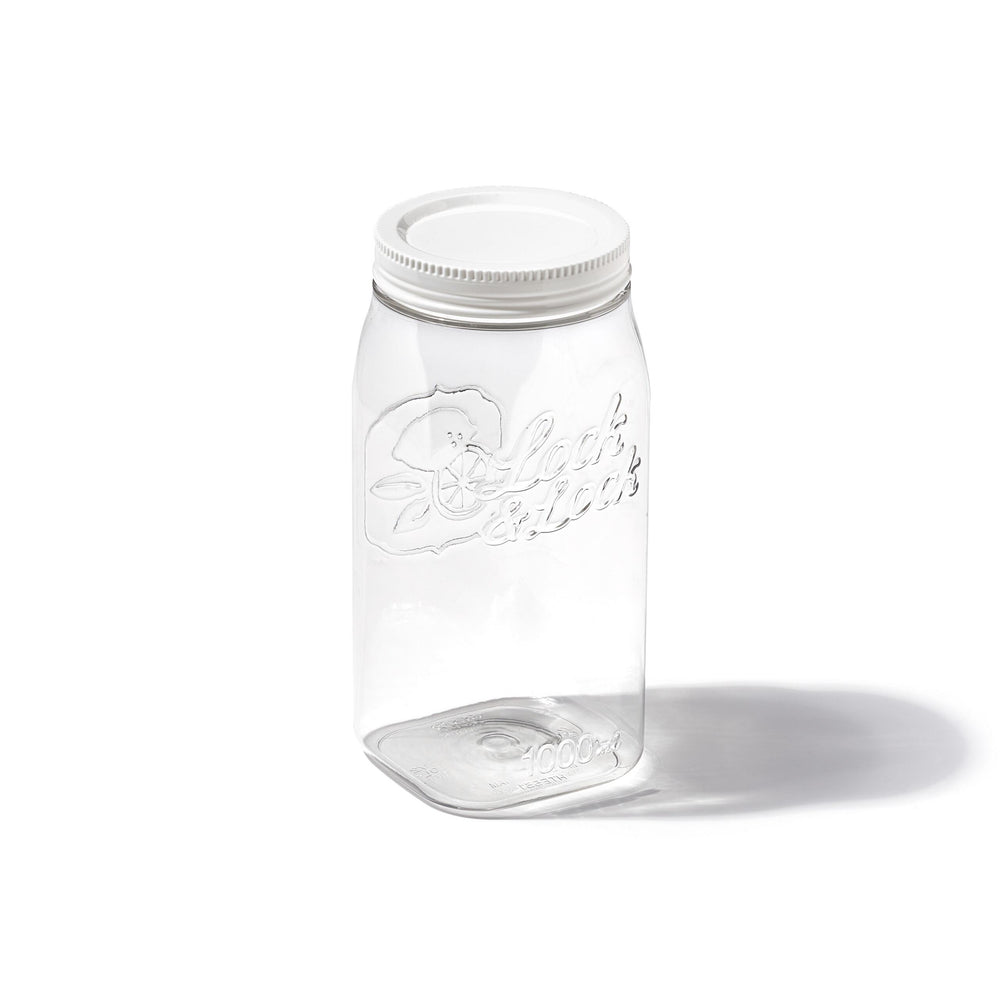 1.1 Litre Clear Square Door Pocket Canister with Screw Lid – Lock & Lock-Lock & Lock-Plastic Box Shop