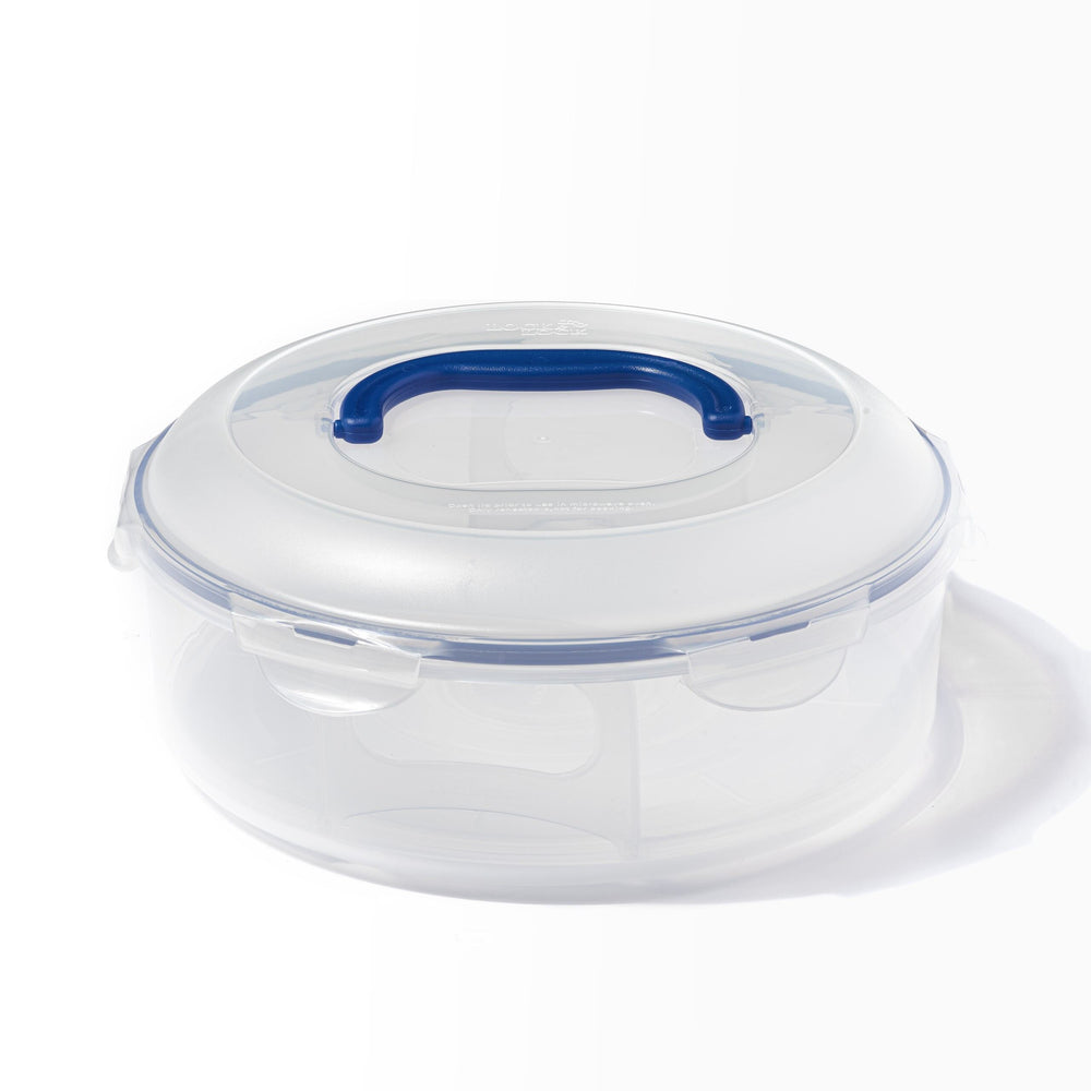 5.5 Litre Round Food Container with Cake Tray and Carrying Handle-Lock & Lock-Plastic Box Shop