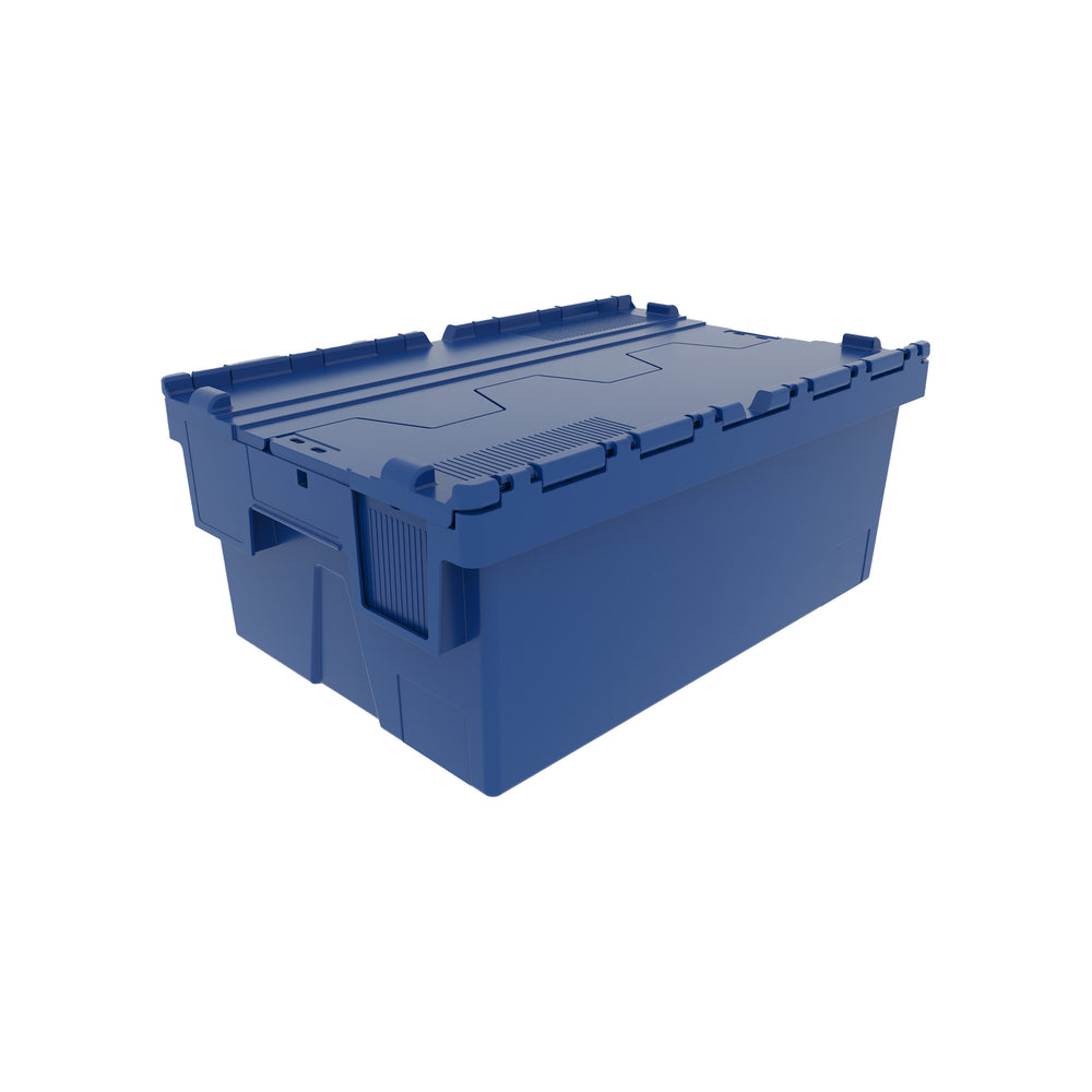 SINGLE - 250mm Attached Lid Container BLUE-LH-Plastic Box Shop