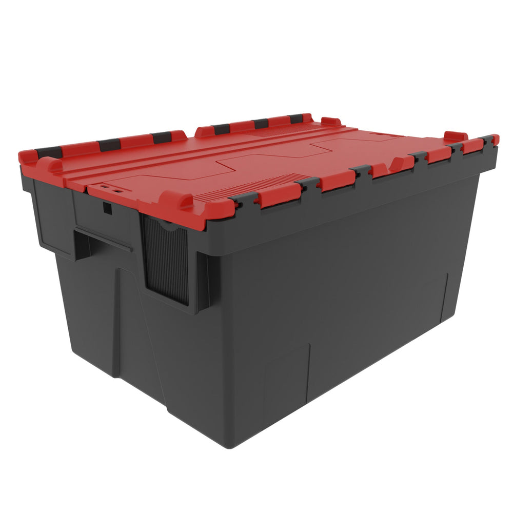 SINGLE - 56 Litre ALC Container 310mm Recycled-LH-Black and Red Lid-LH310R-Plastic Box Shop