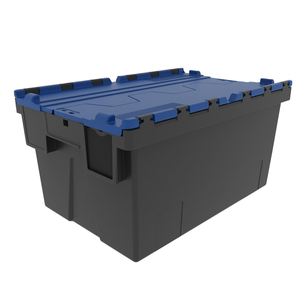 SINGLE - 56 Litre ALC Container 310mm Recycled-LH-Black and Blue Lid-LH310RB-Plastic Box Shop