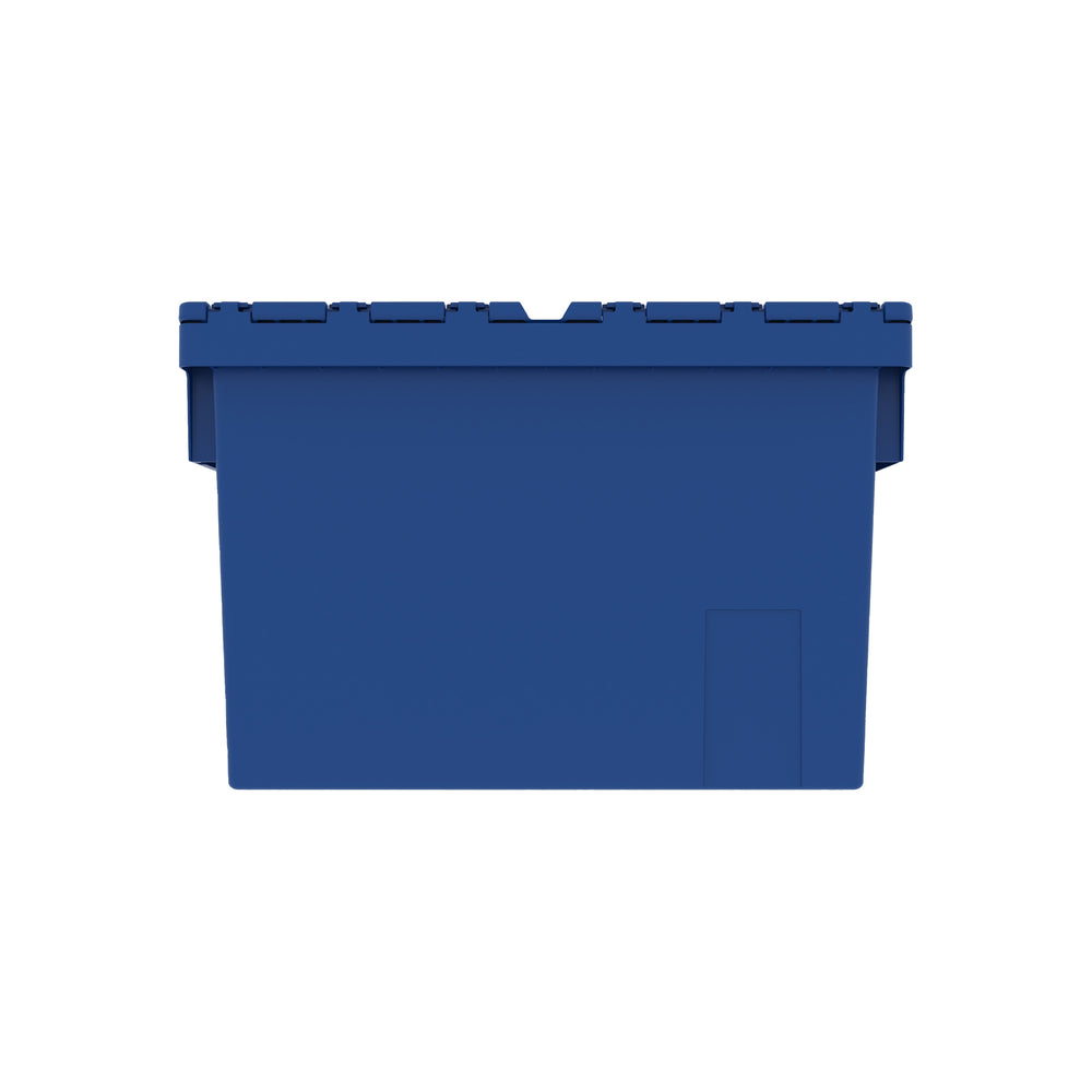 SINGLE - 400mm Attached Lid Container BLUE-LH-Plastic Box Shop