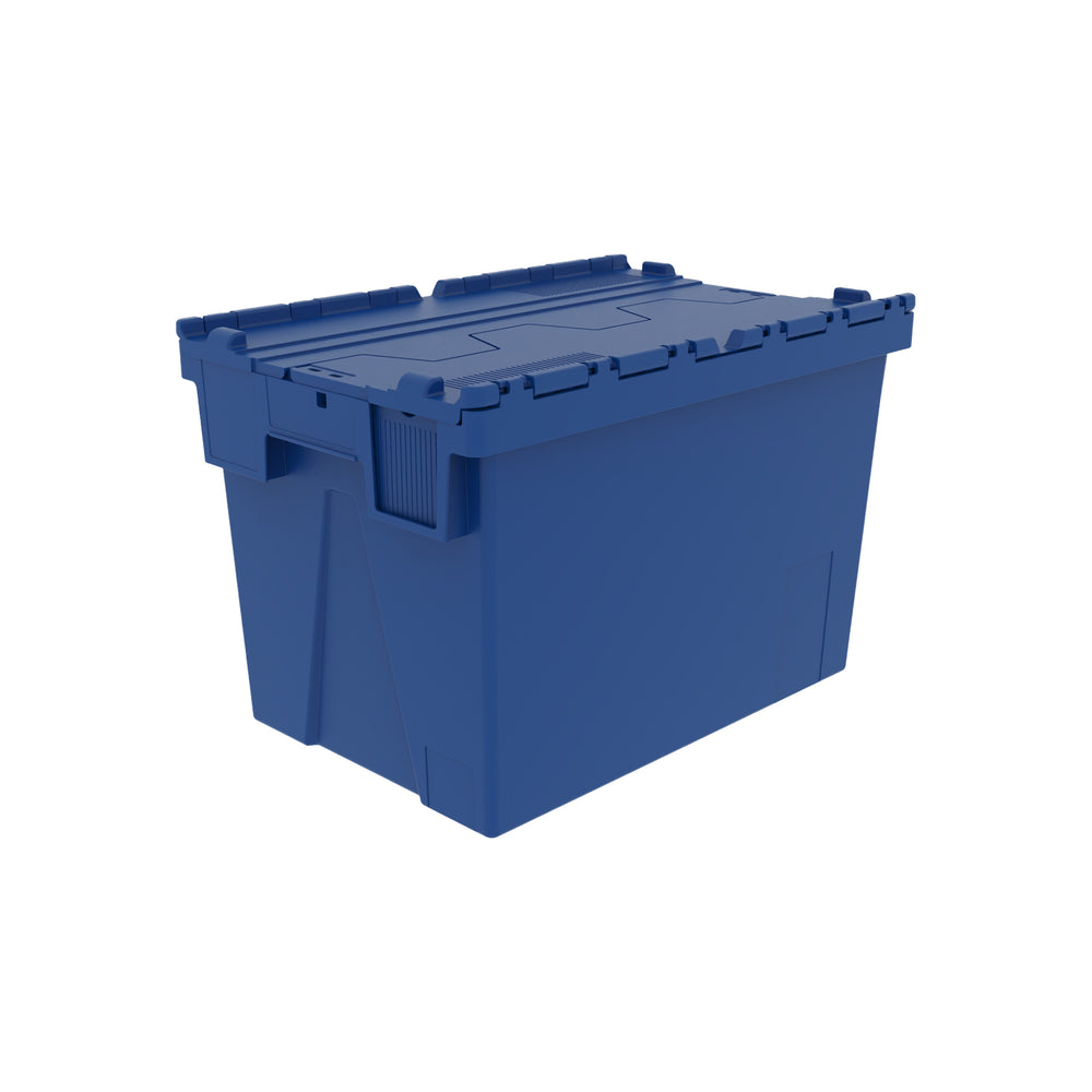 SINGLE - 400mm Attached Lid Container BLUE-LH-Plastic Box Shop