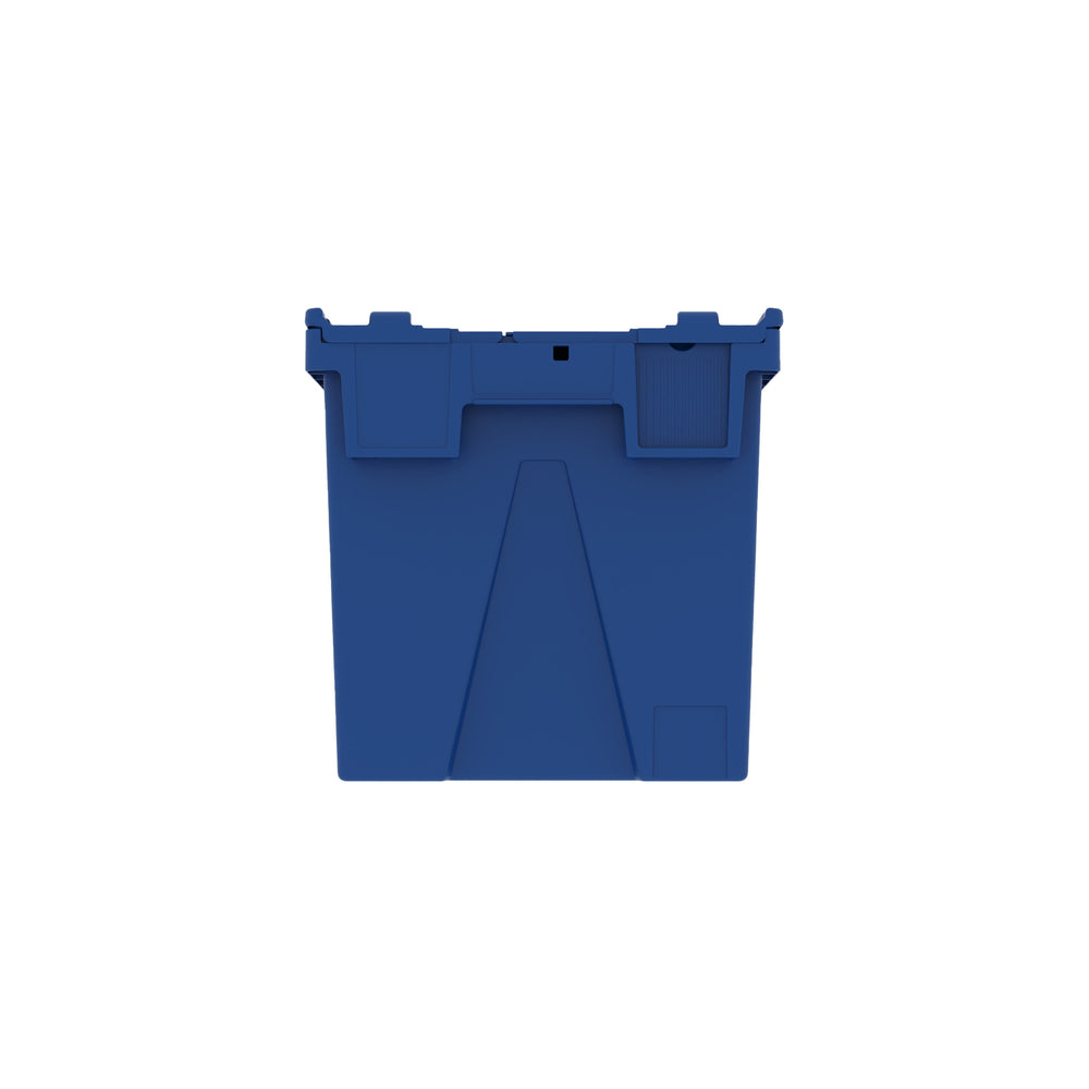 SINGLE - 400mm Attached Lid Container BLUE-LH-Plastic Box Shop