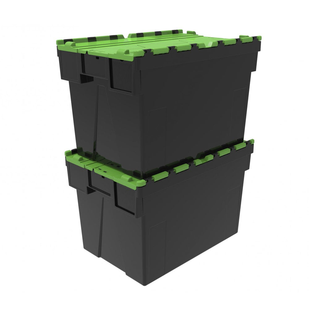 Pack of 2 x 80L Attached Lid ALC Containers (400mm high)-LH-Plastic Box Shop