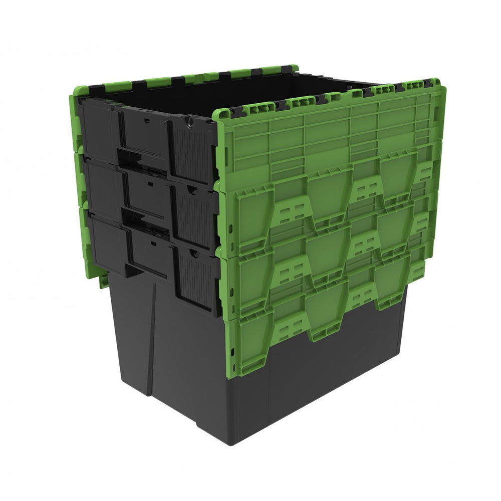 Pack of 2 x 80L Attached Lid ALC Containers (400mm high)-LH-Plastic Box Shop